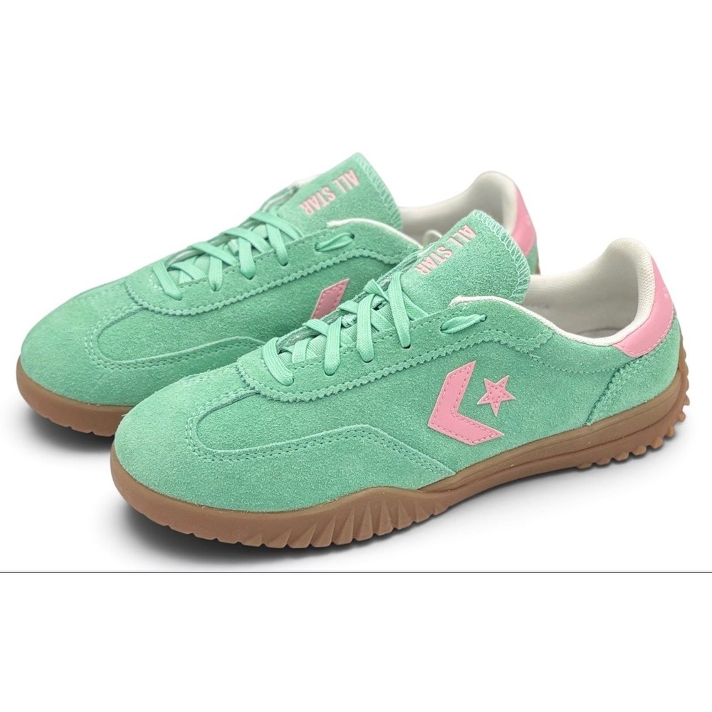 Converse Run Star Trainer Green Pink Suede Sneakers A15090C Mens 6 Womens 7.5